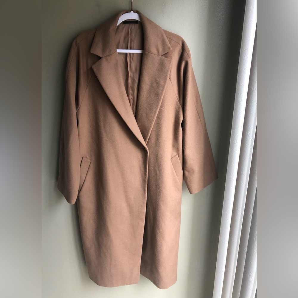 Uniqlo Women's Wool Coat Camel Size: L